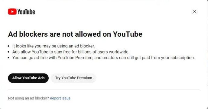  YouTube restringe el uso de bloqueadores de anuncios.